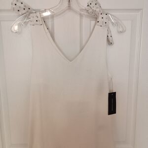 Tommy Hilfiger White Tank Top with Black Star Accents